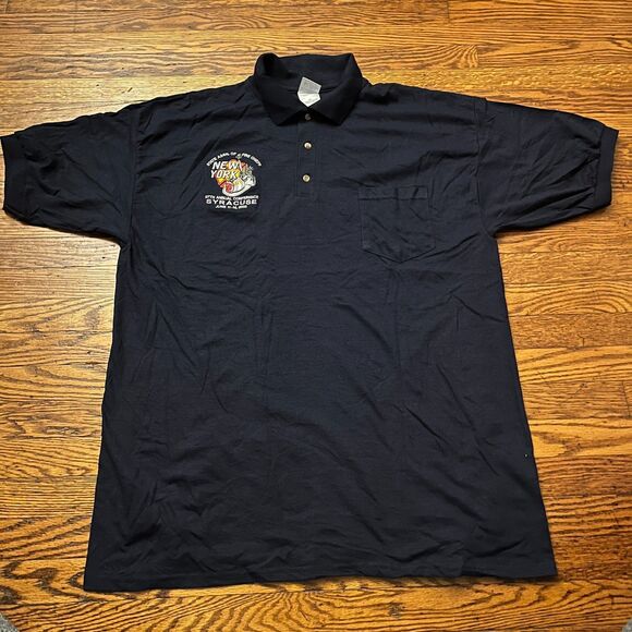Vintage 2003 NY Fire Chiefs Syracuse Conference Gildan Polo Shirts XL (Lot of 2) - Picture 2 of 7